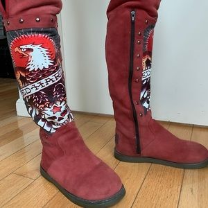 LIMITED EDITION Ed Hardy Tall Red Ugg Boots